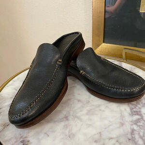 Vintage Cole Haan Country Black Leather Mules Size 7.5 B